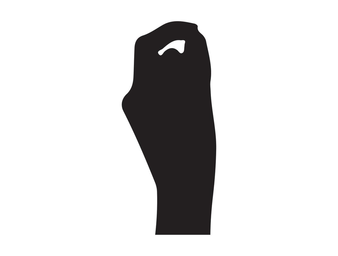 Hand gesture silhouette on white background vector