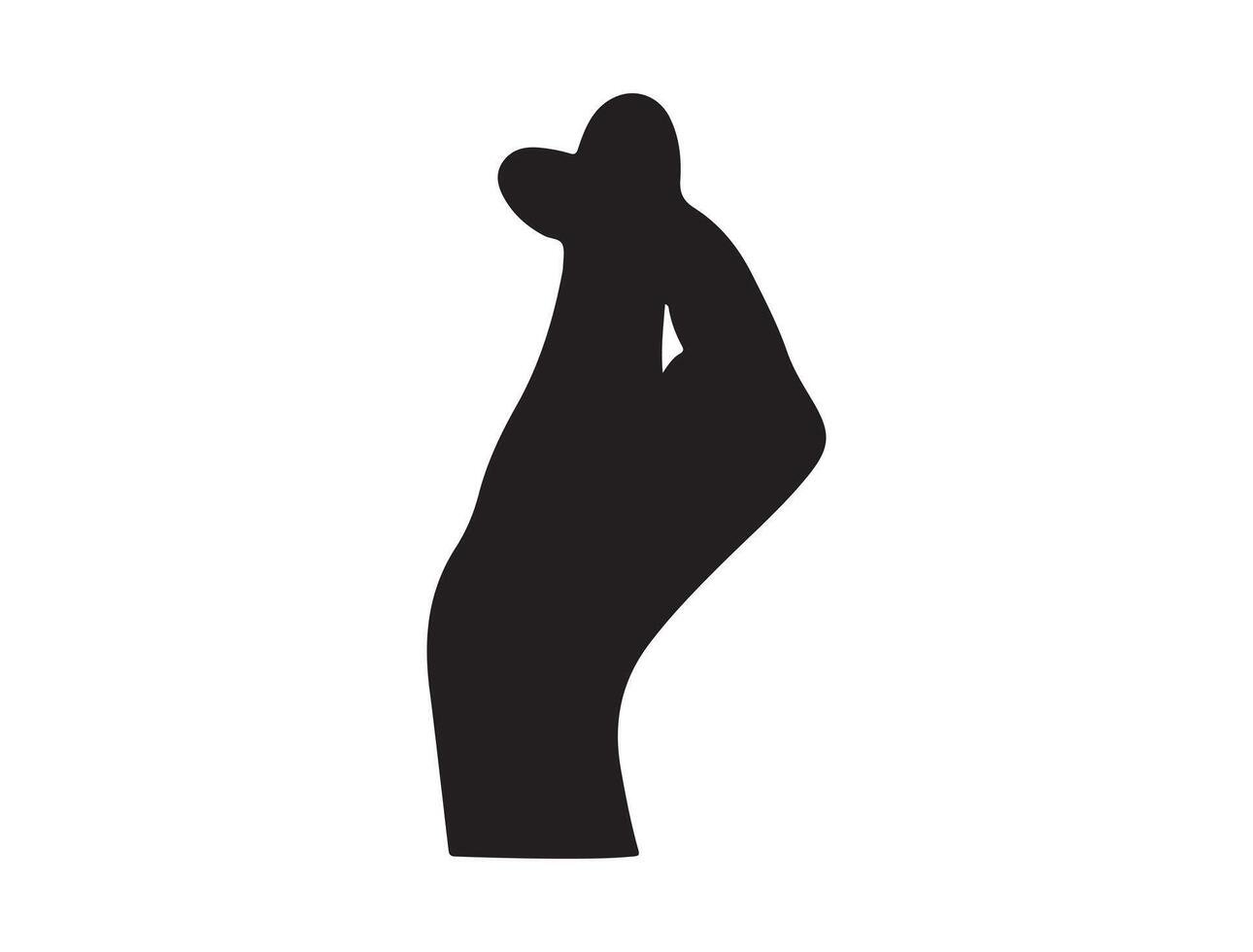 Hand gesture silhouette on white background vector