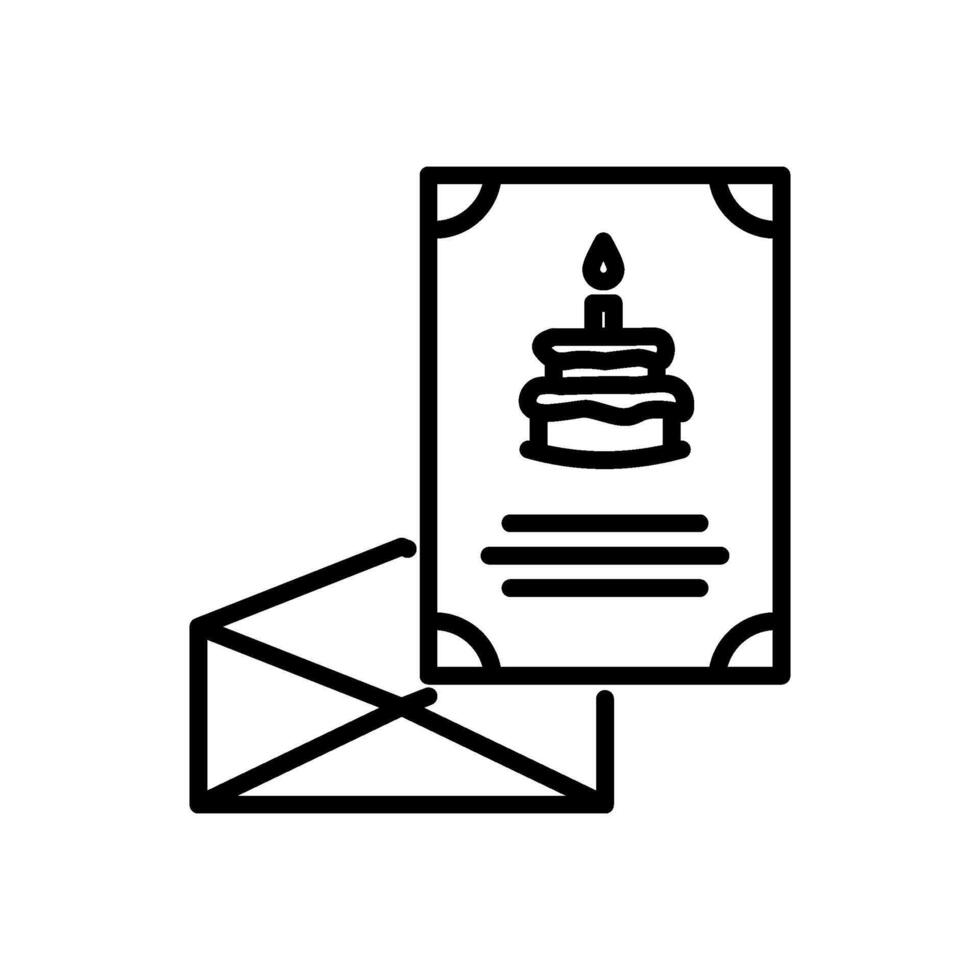 birthday invitation icon in line style vector