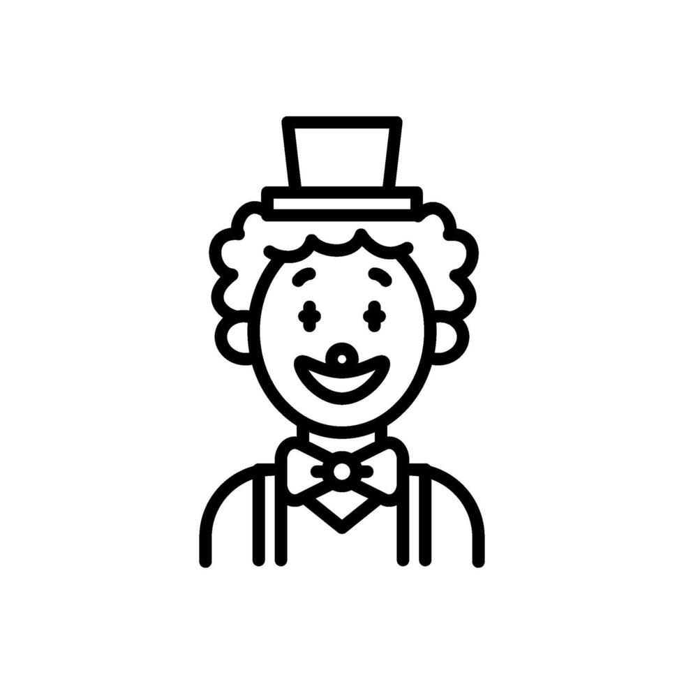 clown icon in line style vector