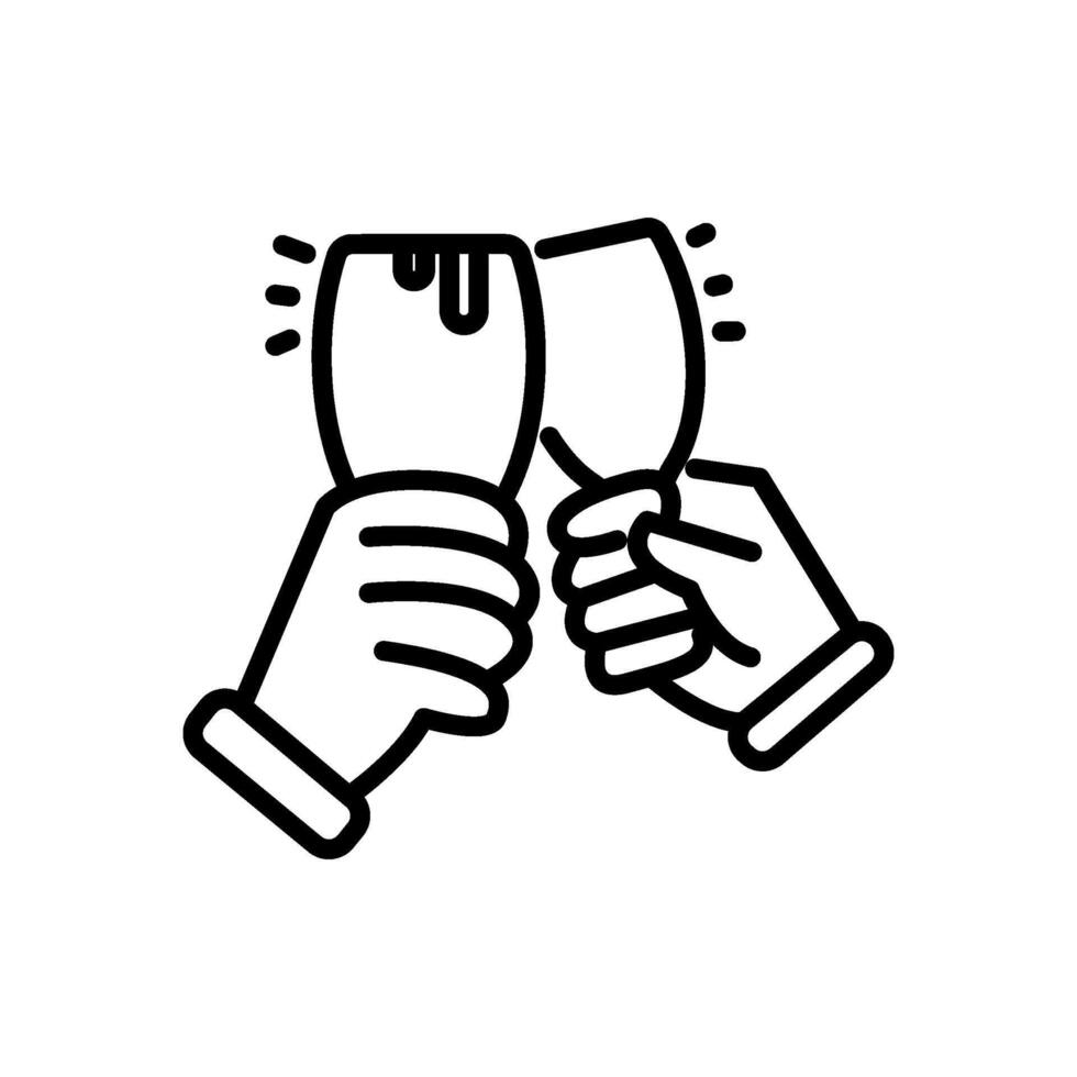 cheers icon in line style vector