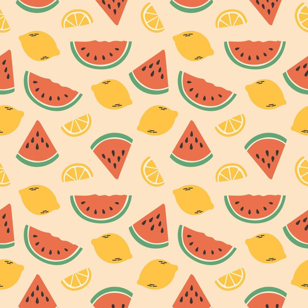 Hand drawn summer pattern, seamless pattern for fabric, textiles, wrapping paper, cover, banner, interior decor vector