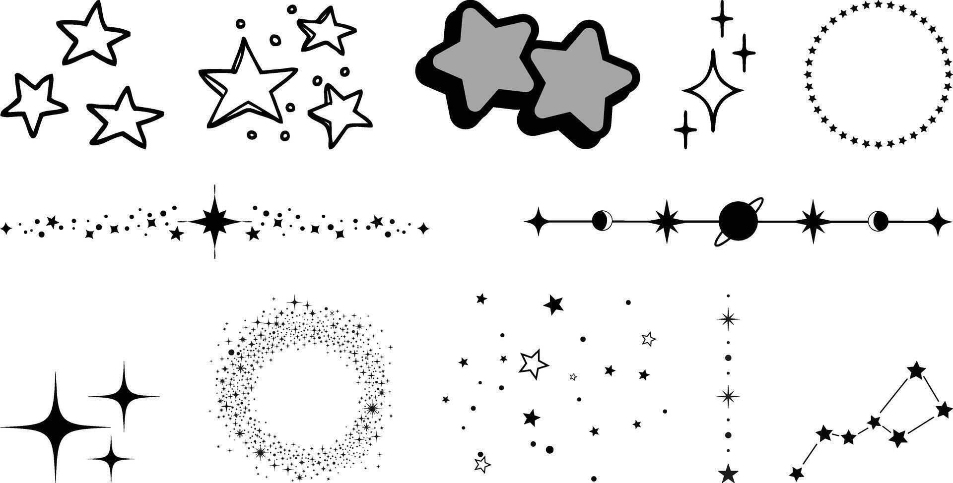 Set of Star collection vector