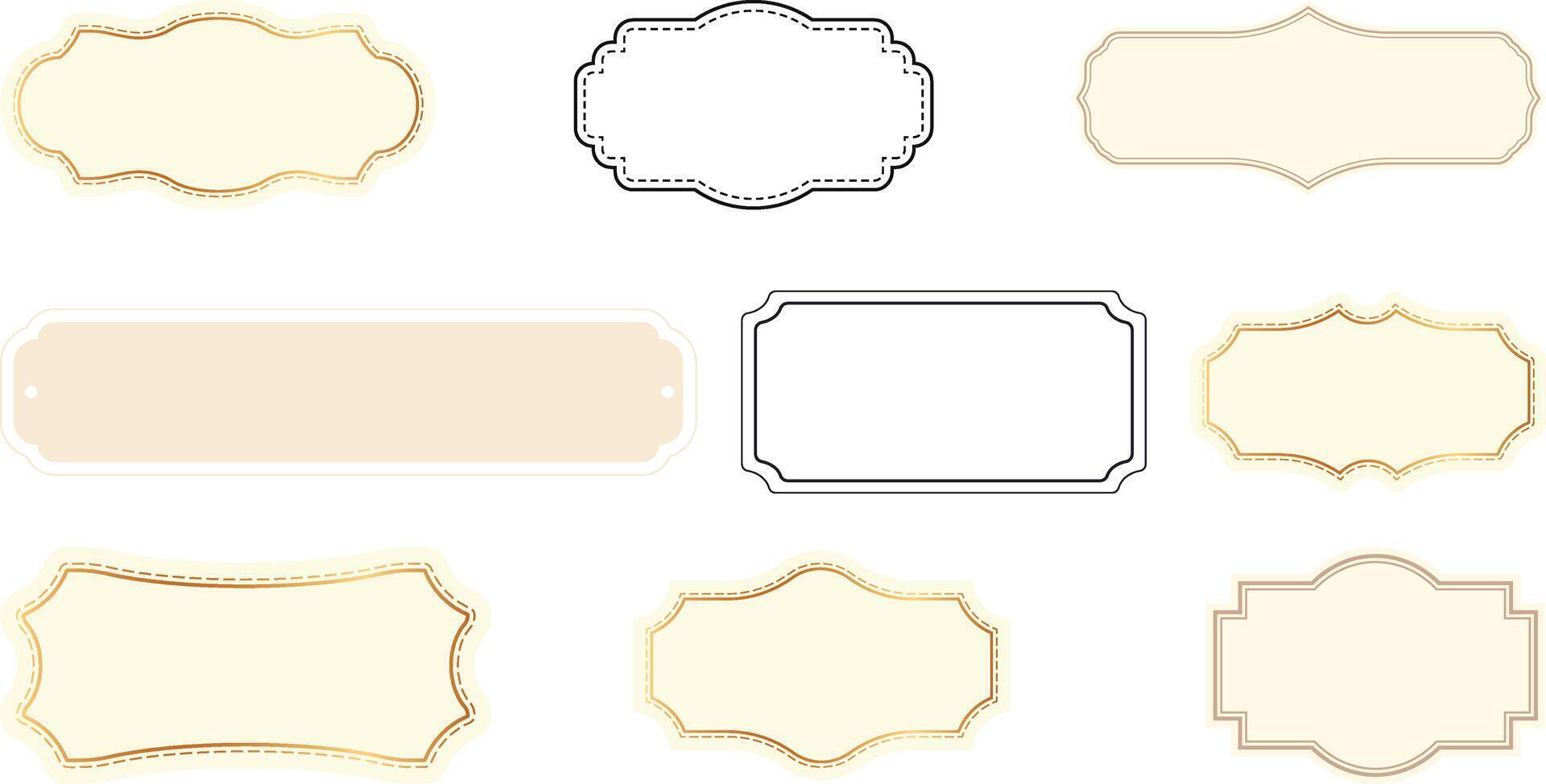 Set of Ornamental label frames collection vector