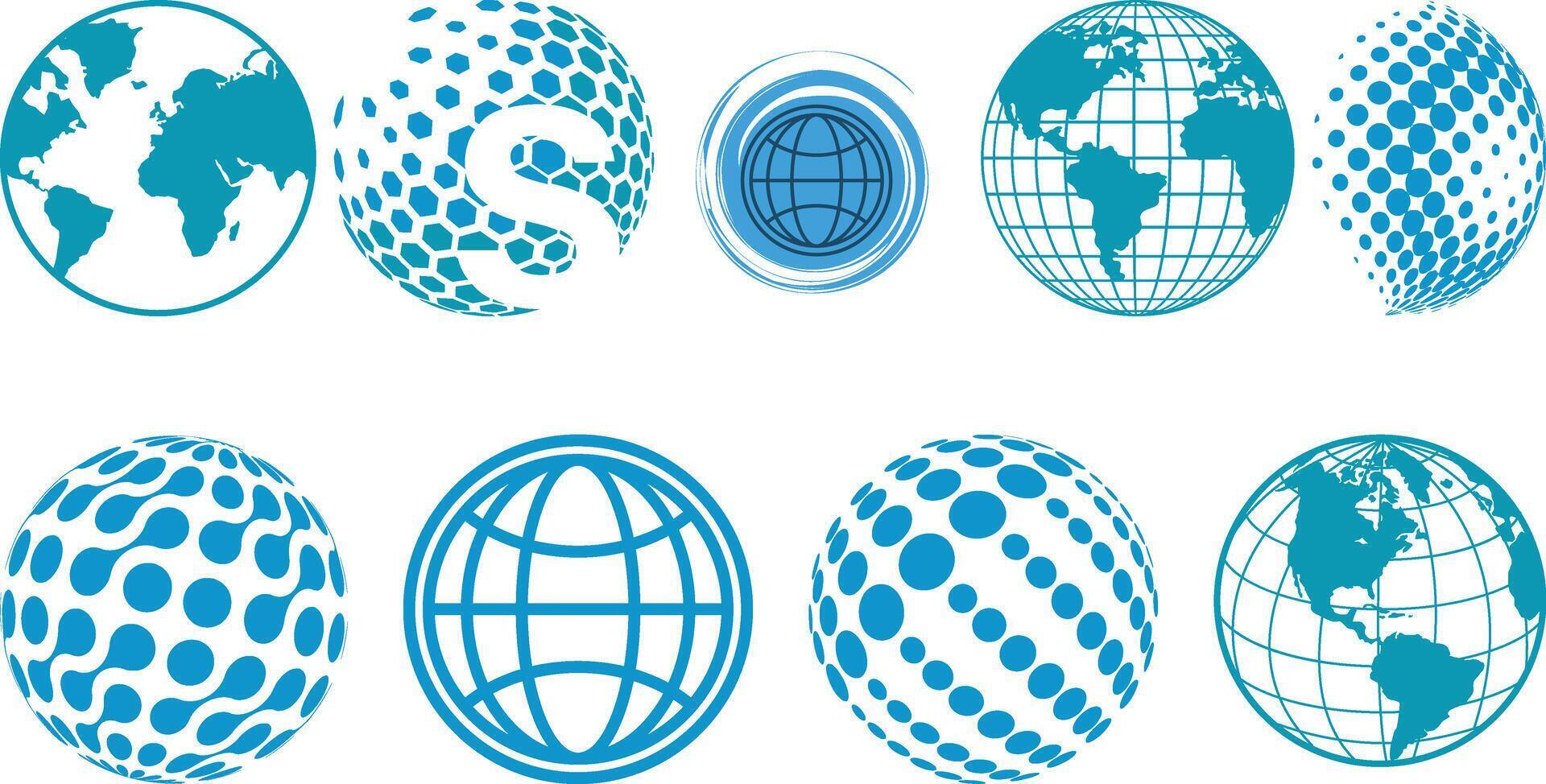 Set of world symbol icon collection vector