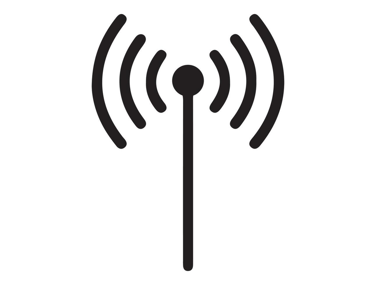 Broadcast signal icon silhouette vector