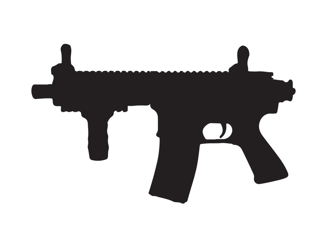 Airsoft gun silhouette on white background vector