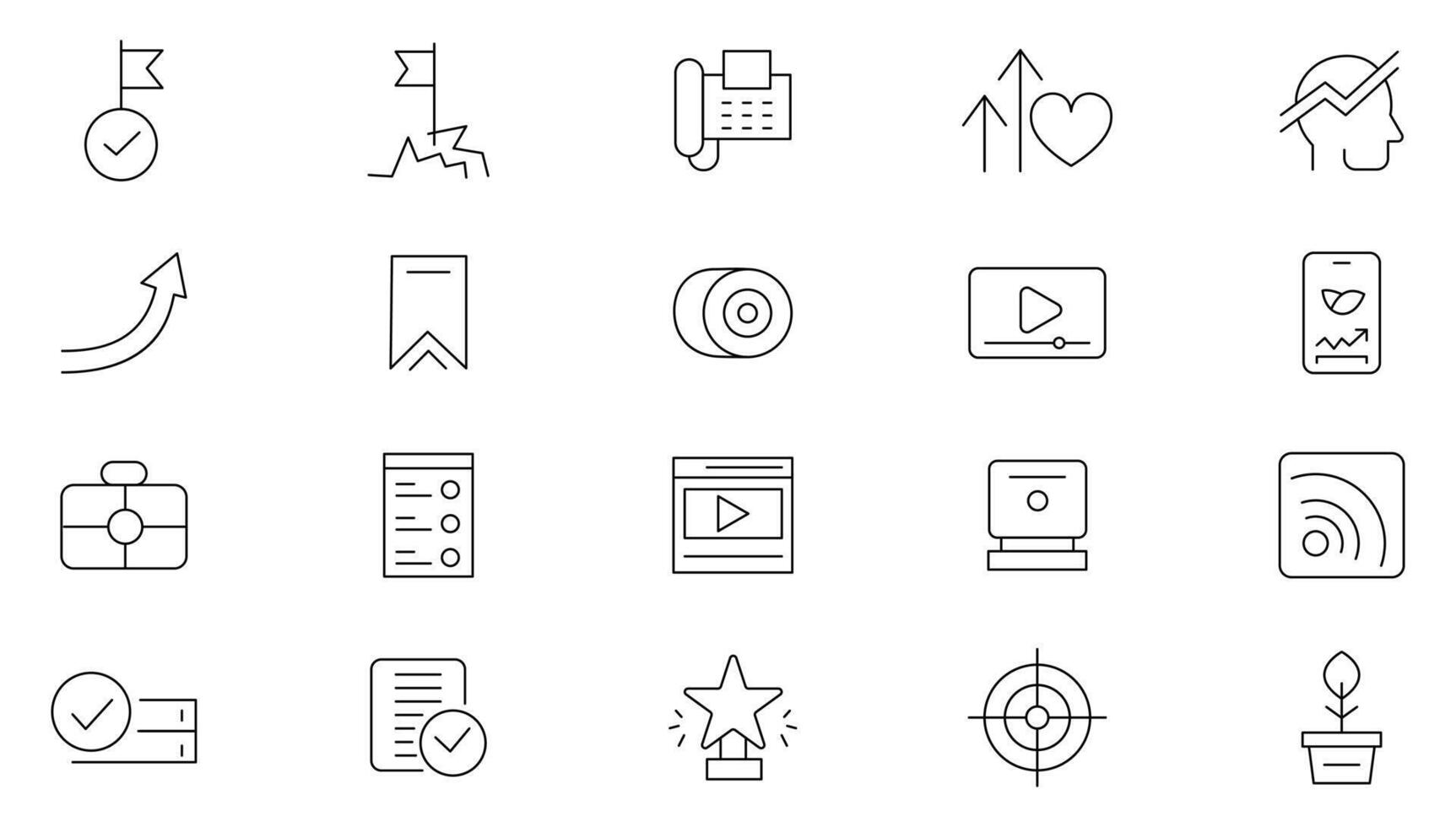 Training and coaching line icons set. Business training, Training, coaching, mentoring, education, meeting, conference, teamwork office outline icon collection. UI thin outline icons pack. vector