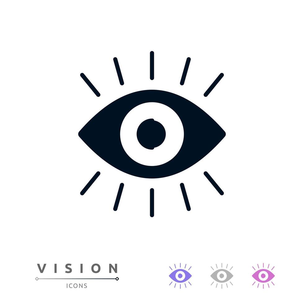 Vision icon illustration.Mission, Vision and Values of company with text. Company infographic Banner template. Modern flat icon design. Abstract icon. Purpose business concept. vector