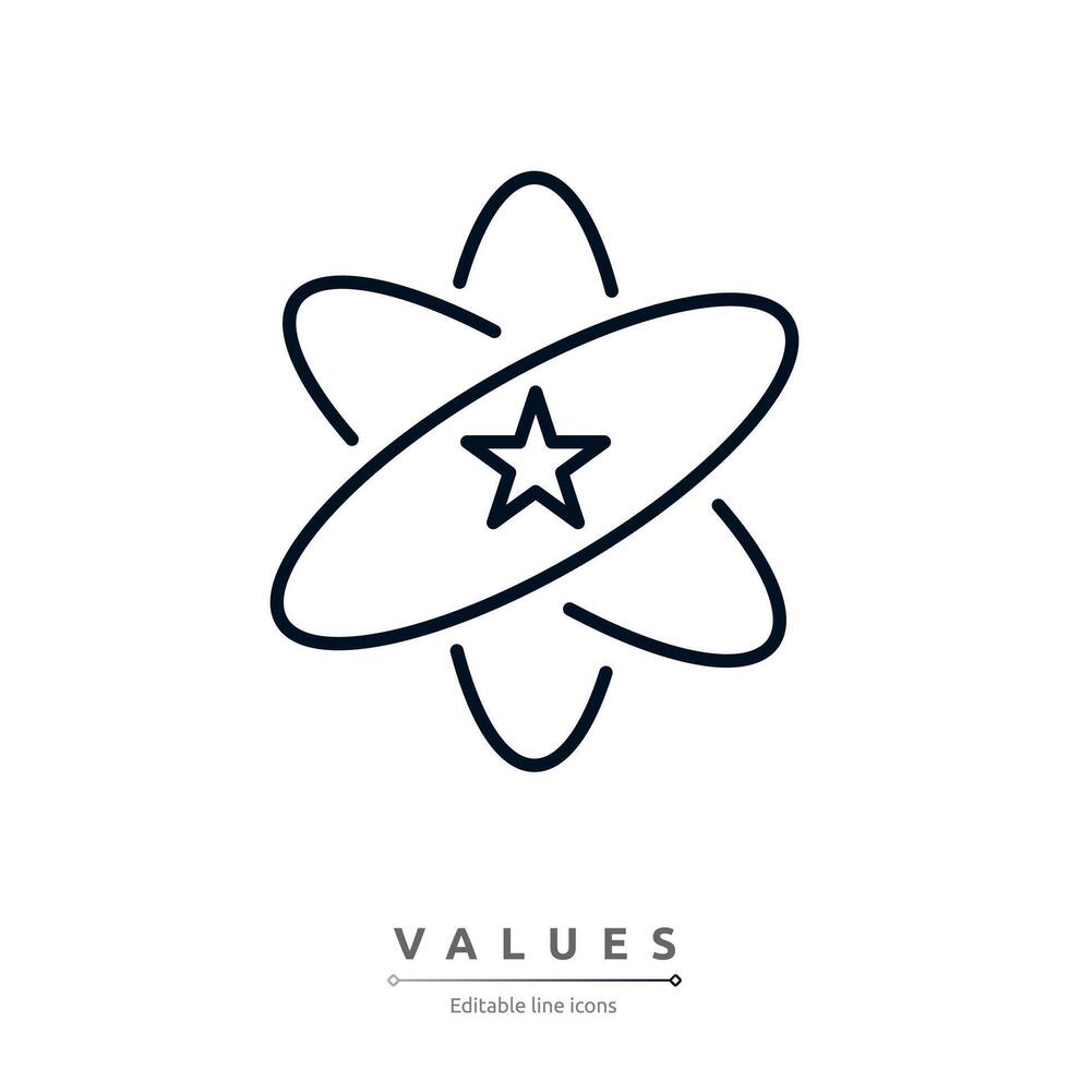 Values icon illustration. Mission, Vision and Values of company with text. Company infographic Banner template. Modern flat icon design. Abstract icon. Purpose business concept. vector
