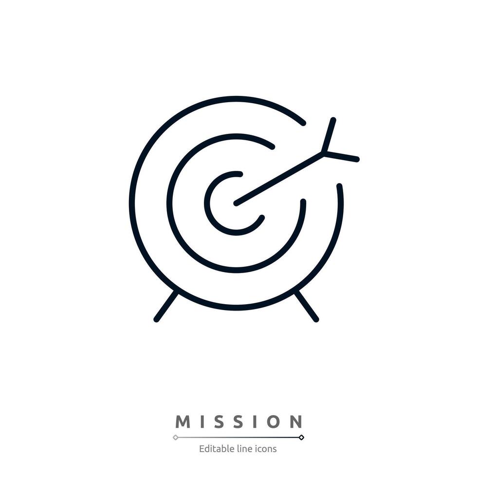 Mission icon illustration.Mission, Vision and Values of company with text. Company infographic Banner template. Modern flat icon design. Abstract icon. Purpose business concept. vector