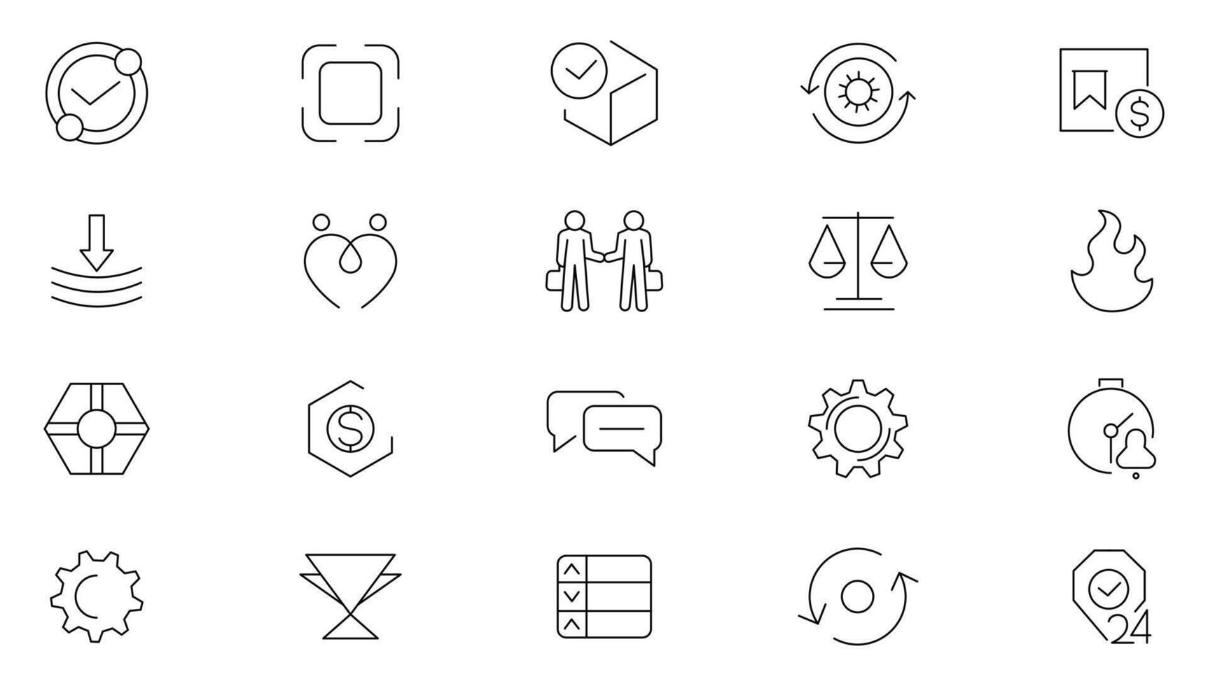 Trust line icon set. Believe, confidence, depend, trustworthy, friends, truth, faith, sincerity outline icon collection. UI thin outline icons pack. vector