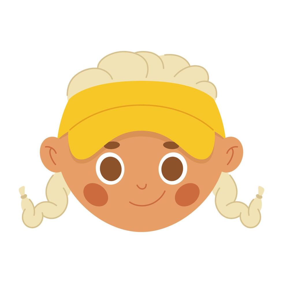 Cartoon portrait of a young athlete. Tennis player in a cap vector