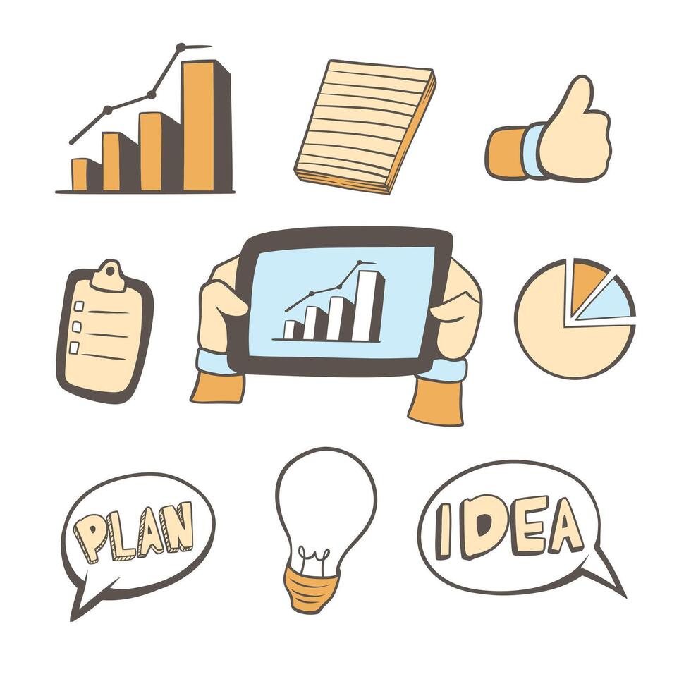 marketing elements in flat style set vector