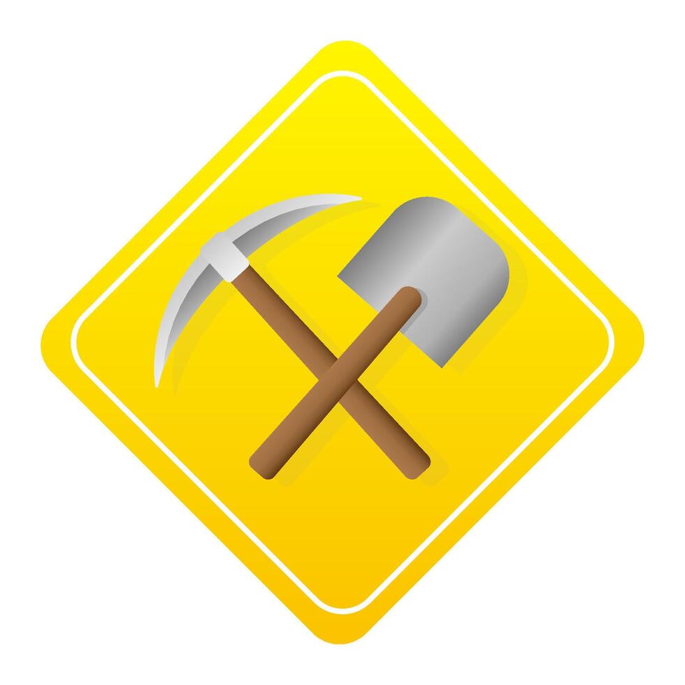 Pickaxe and shovel. Miner and digger tool. illustration vector