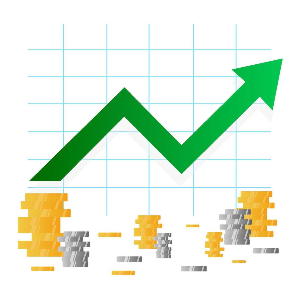 business chart, income growth. Finance performance. illustration vector