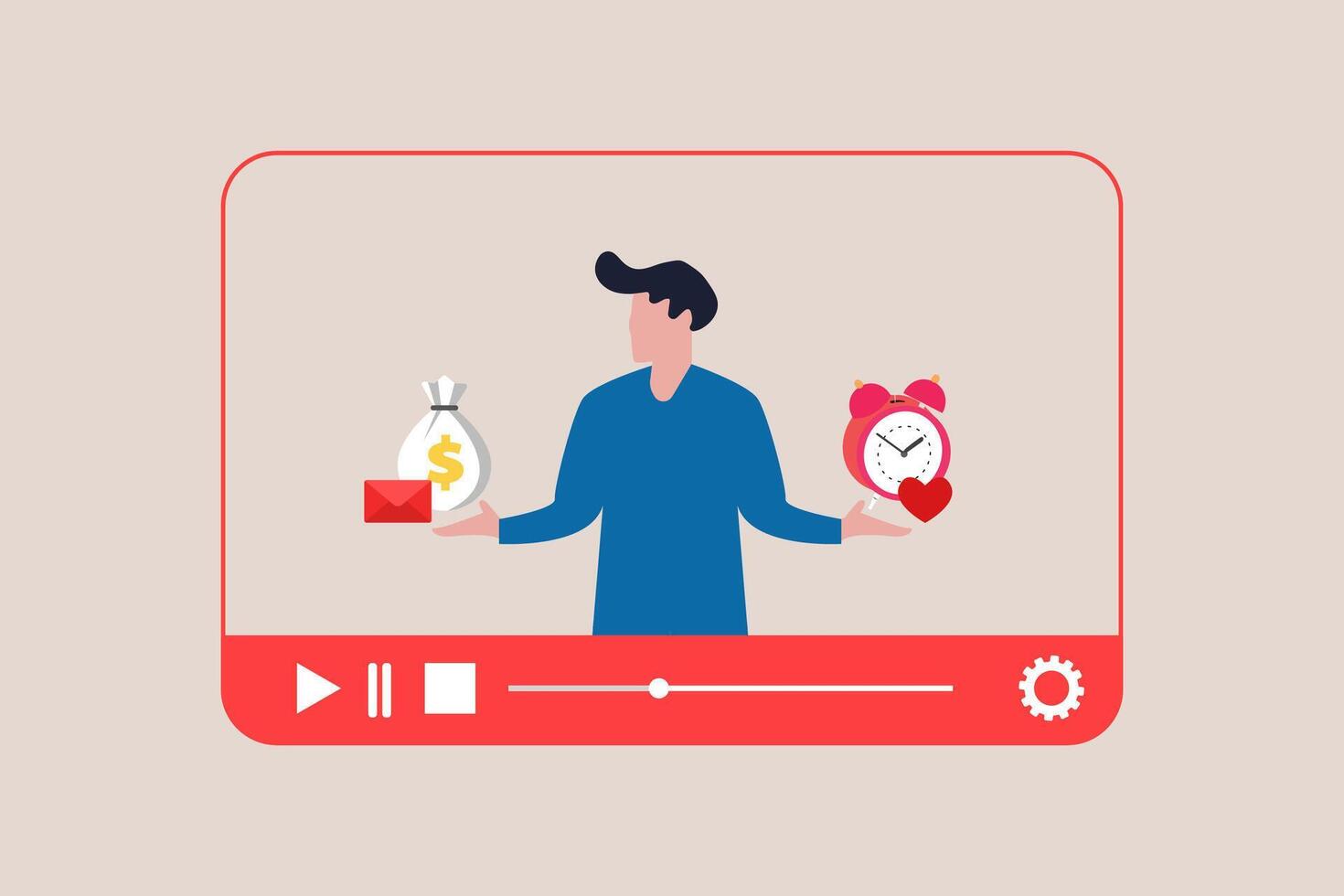 Work life balance concept that describes the ideal situation in which an employee can split time and energy vector
