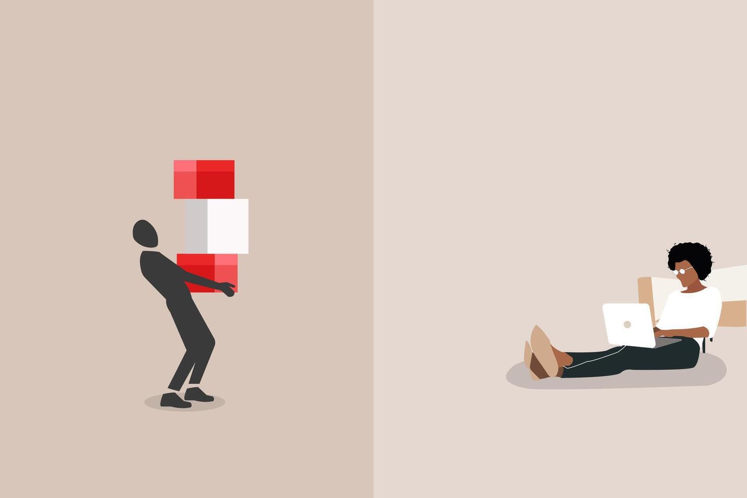 Delivery online. Business woman order online shop. Delivery and shopping by smart phone concept vector