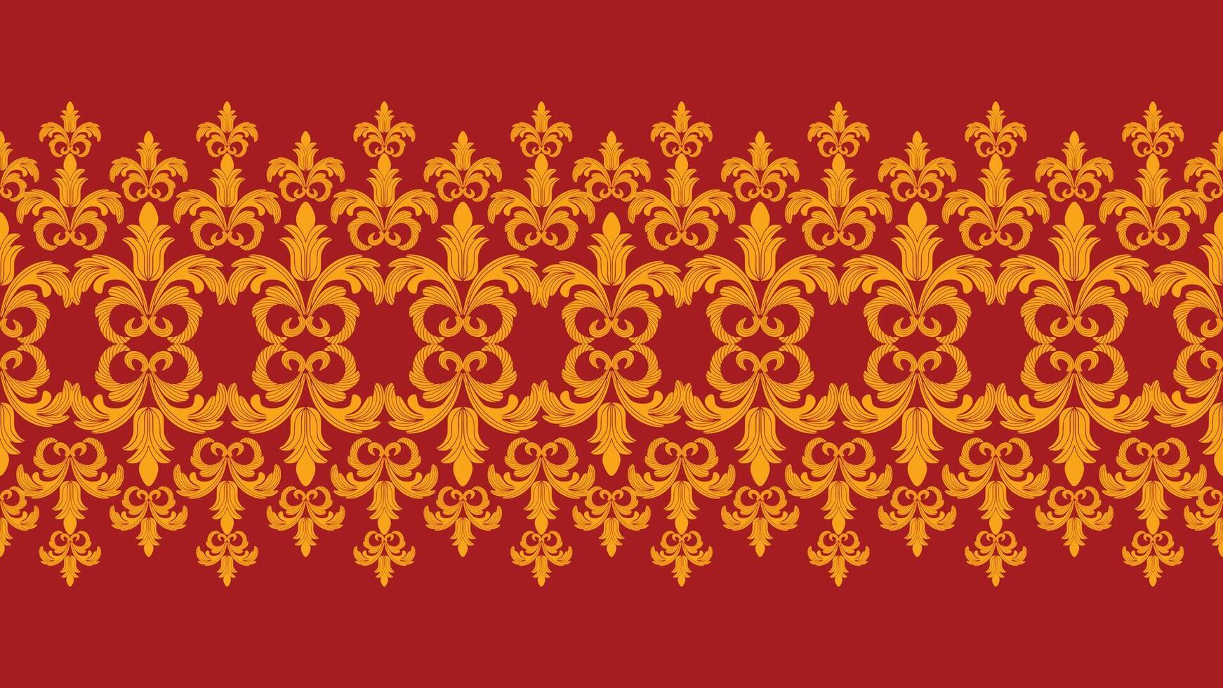 red and yellow geometric ethnic design vector