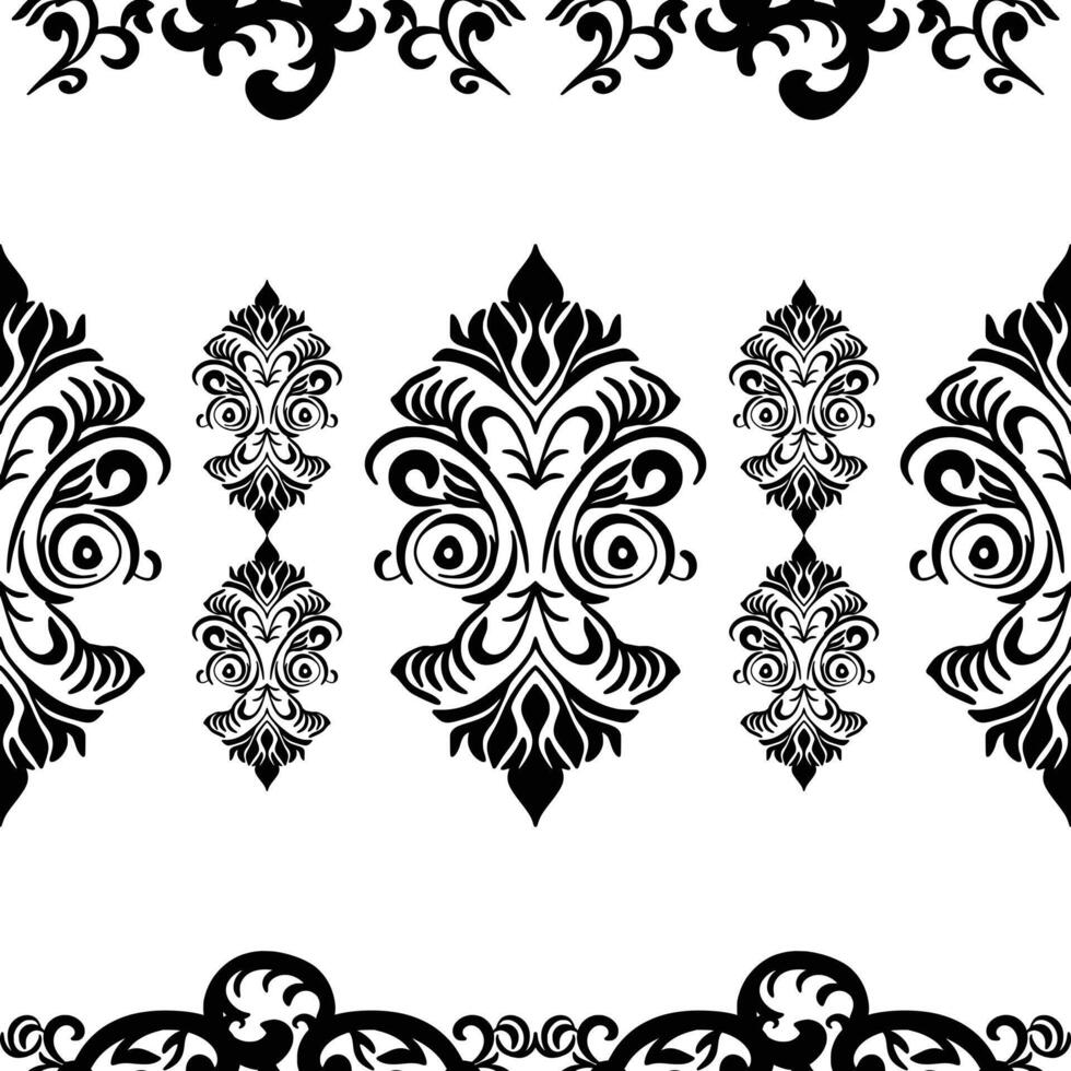 black and white geometric ethnic seamless pattern vector