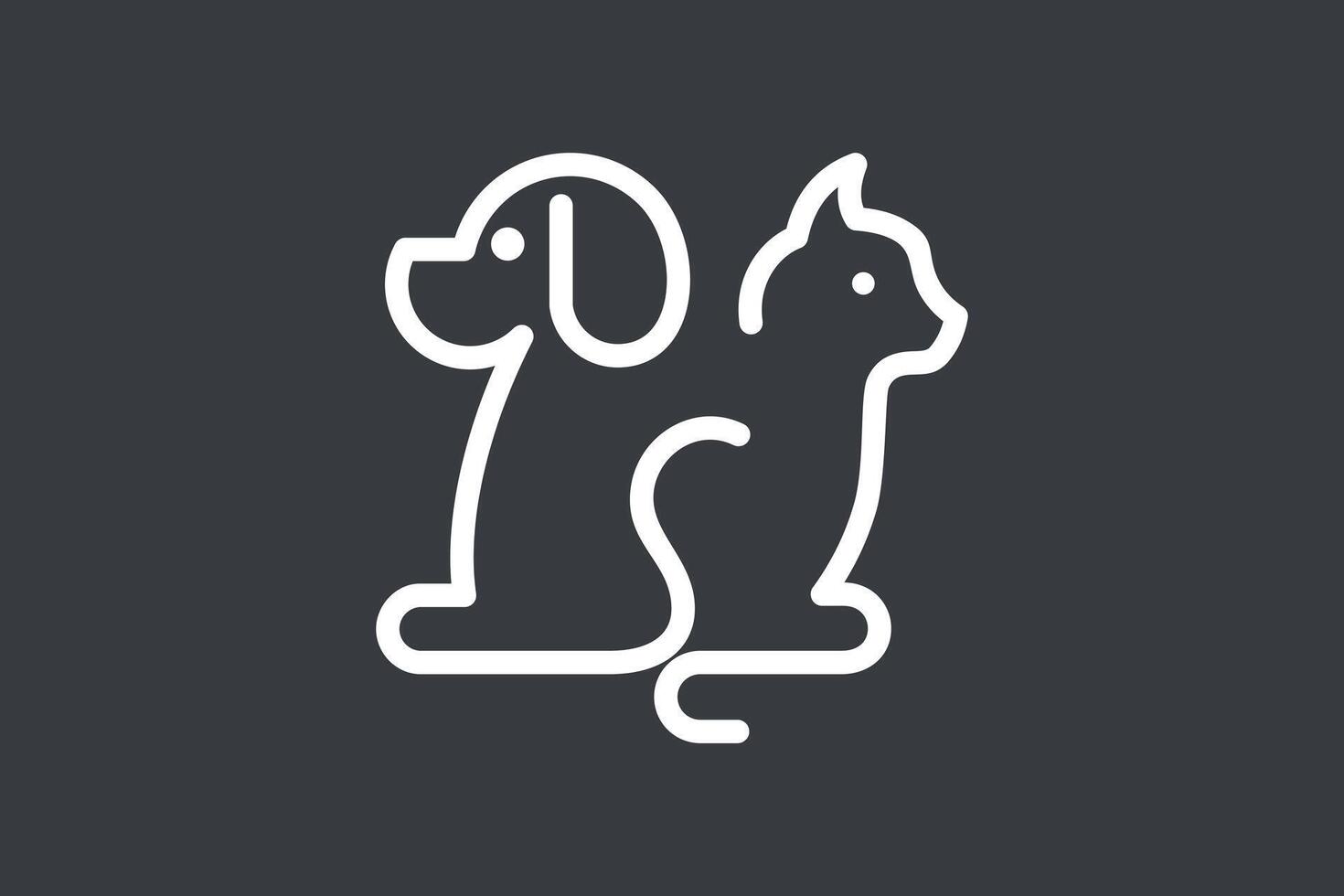 dog and cat design with a modern concept vector