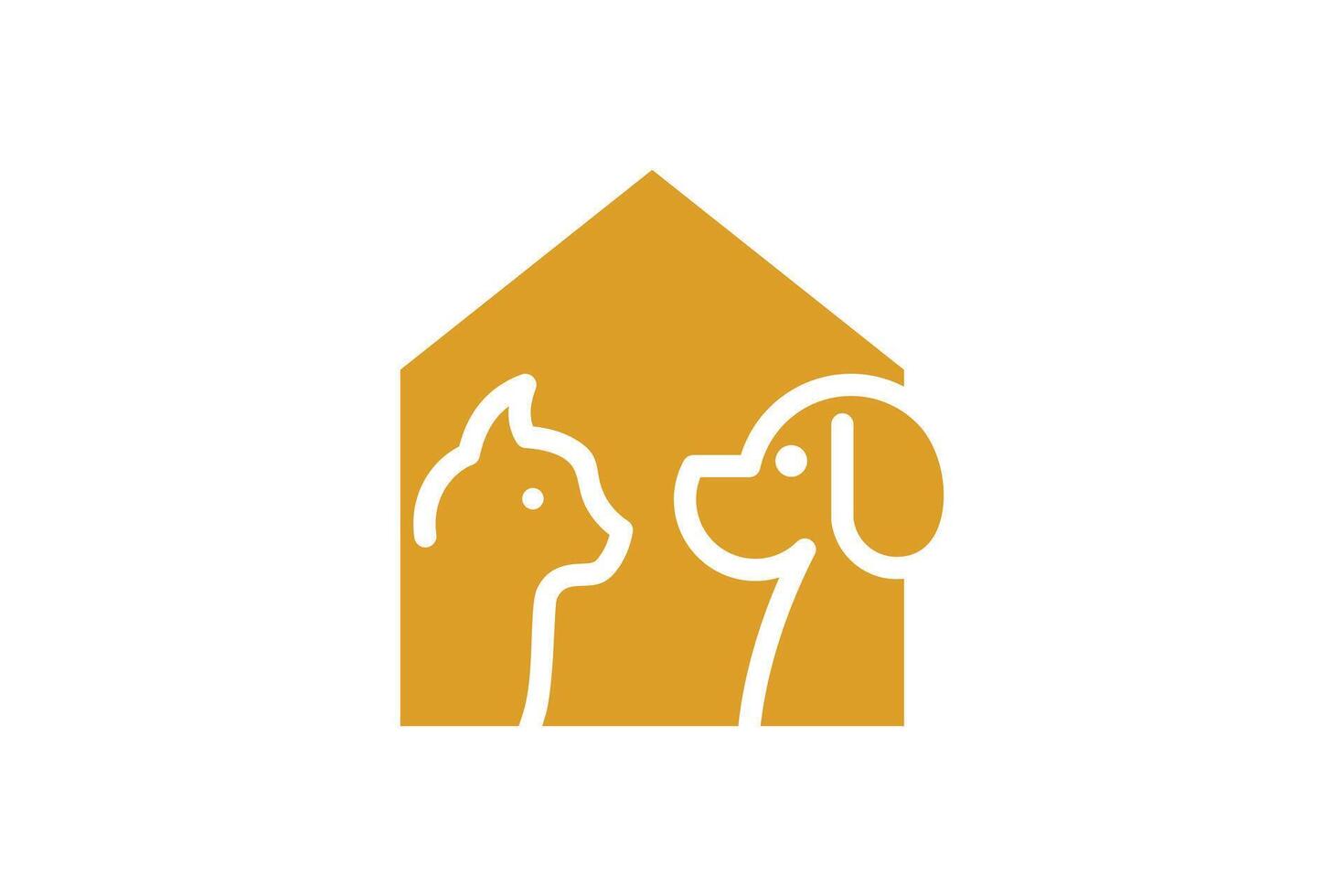 house design with pet shop dogs and cats vector