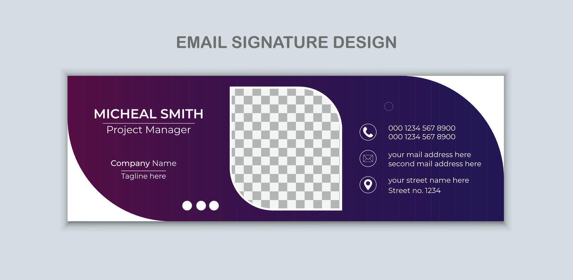 Professional Email Signature Design Template vector