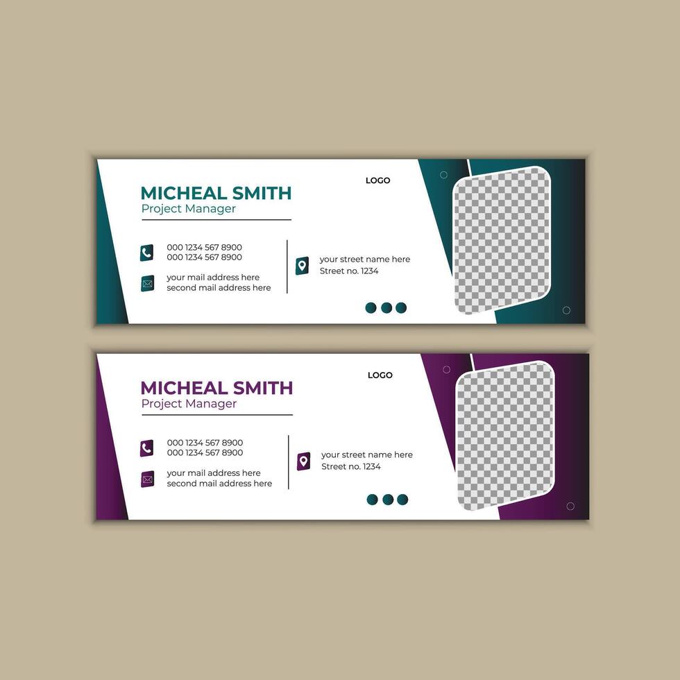 Personal Email Signature Template or email design vector