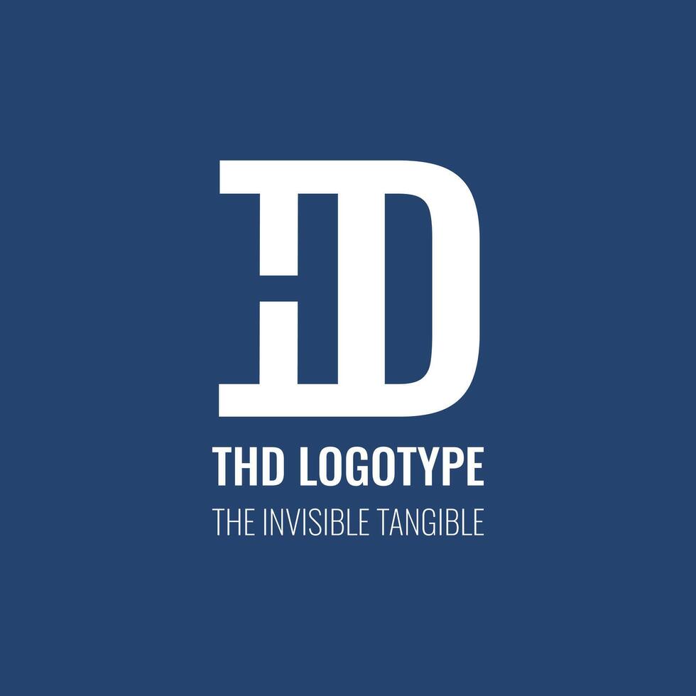 THD logo negative space design for your business card invisible logotype vector