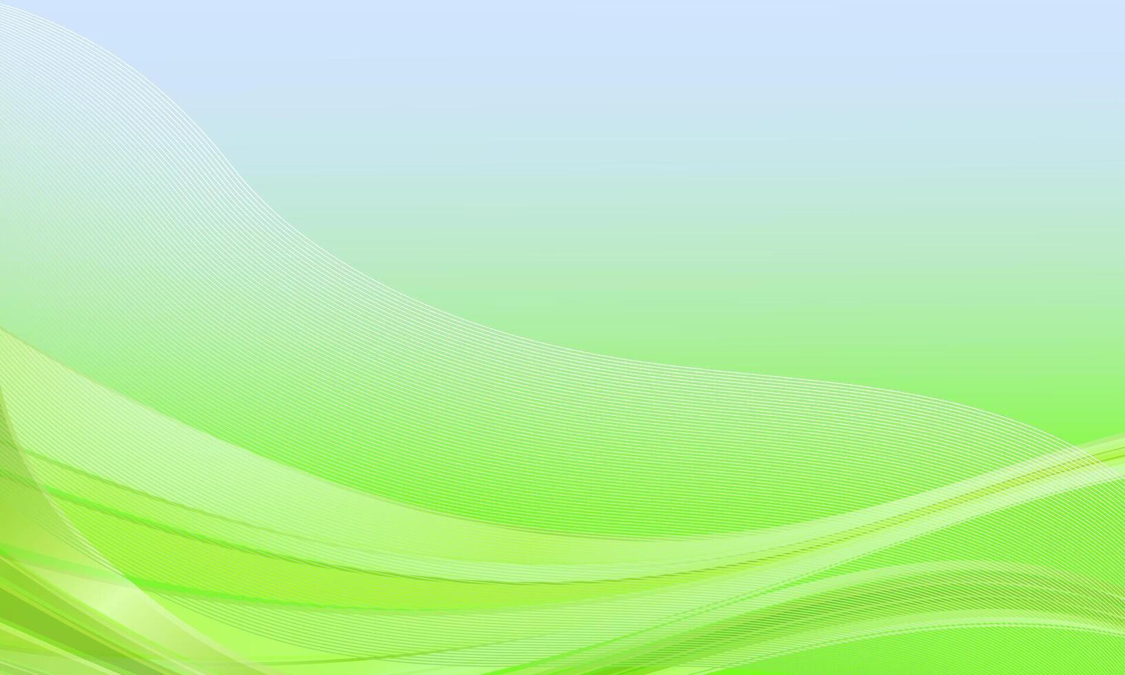 Abstract liquid smooth line wavy motion soft green background. vector