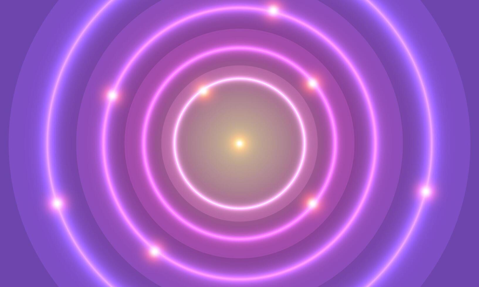Abstract technology futuristic neon circle glowing purple light lines. vector