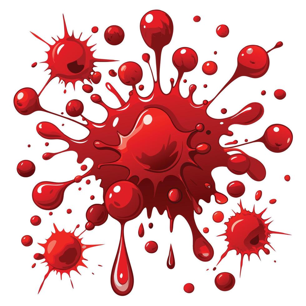 Blood splatters on a white background vector