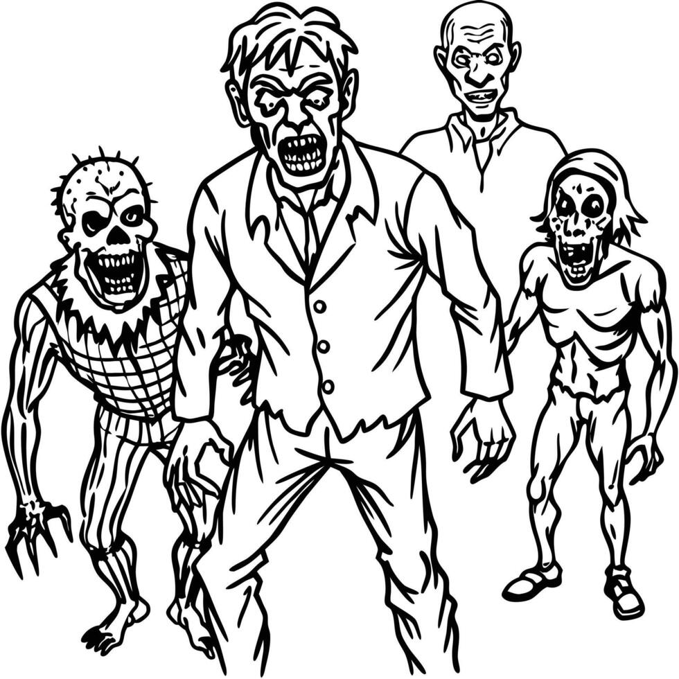Zombie people halloween halloween vector