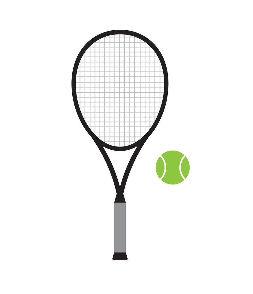Flat tennis racket and ball vector