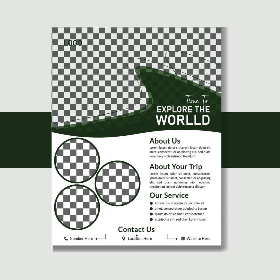 Corporate travel flyer design template vector