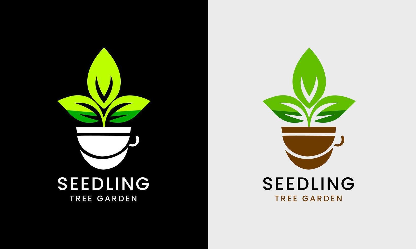tree saplings, tub plants, seedling trees, tree leaves, flower garden vector
