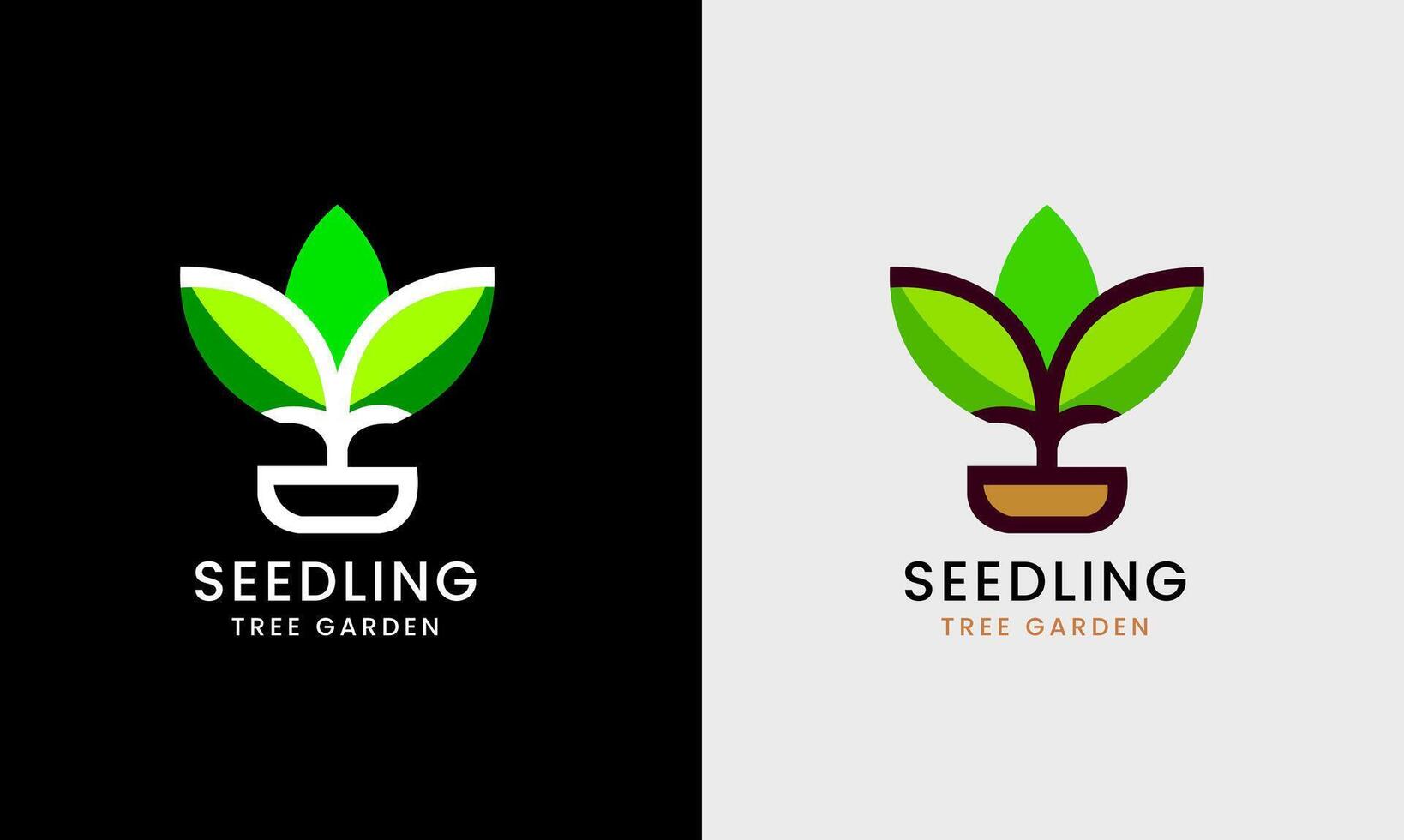 tree saplings, tub plants, seedling trees, tree leaves, flower garden vector