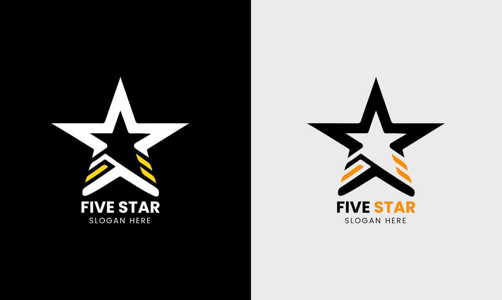 Five star flower, five star bird star sun moon flower logo icon sample idea vector