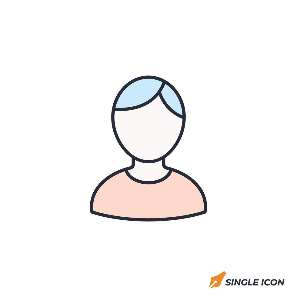 Profile icon illustration. Profile symbol isolated on white background. vector