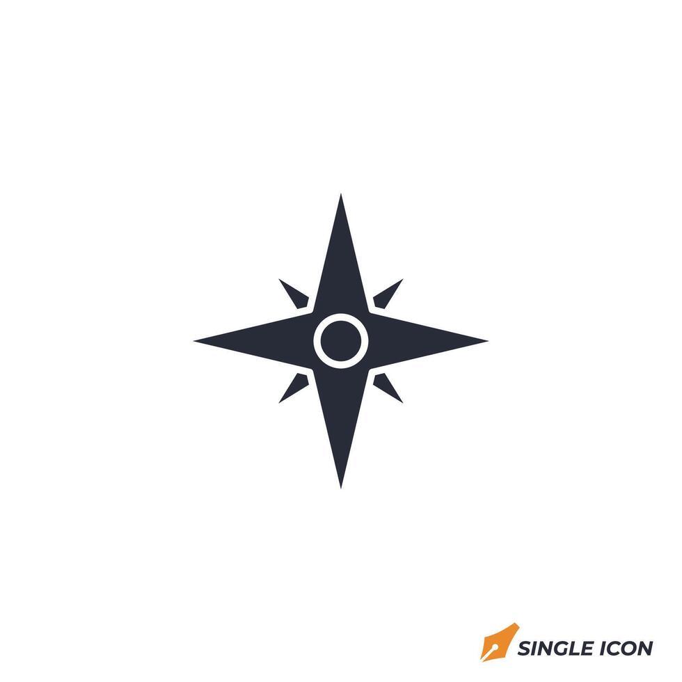Compass icon illustration. Compass symbol isolated on white background. vector