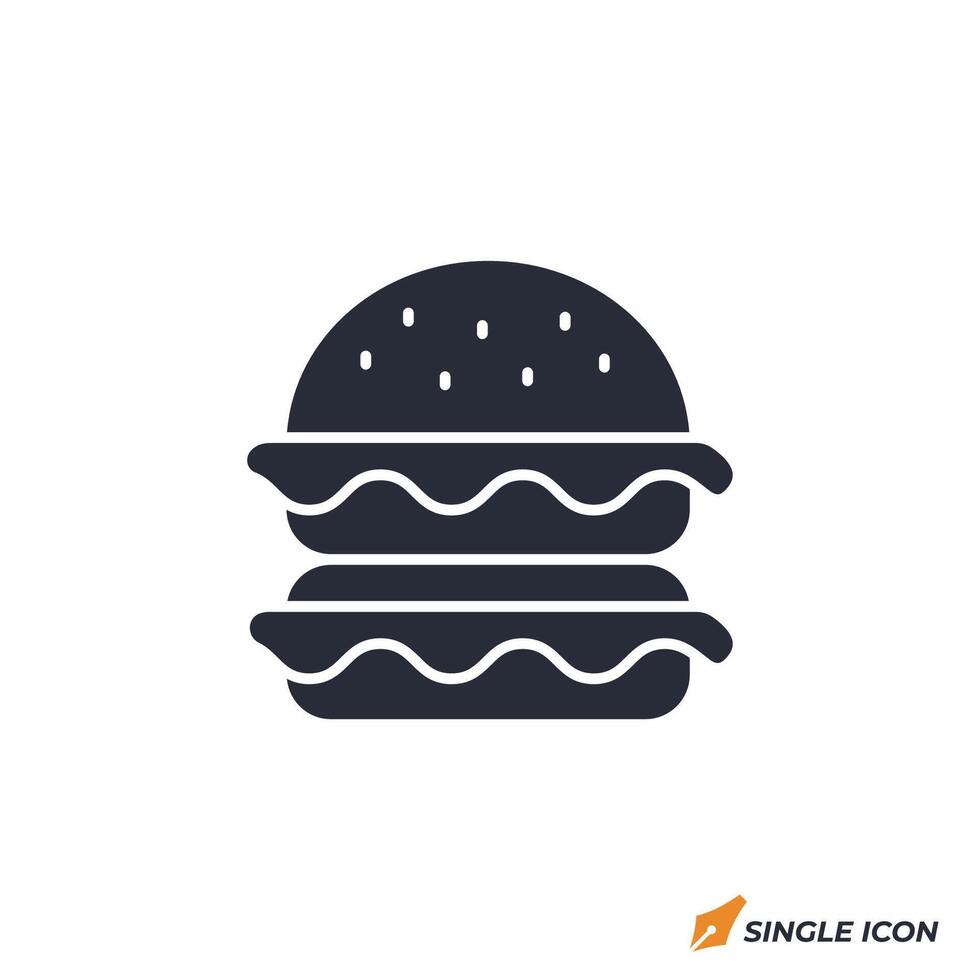 Burger icon illustration. Burger symbol isolated on white background vector