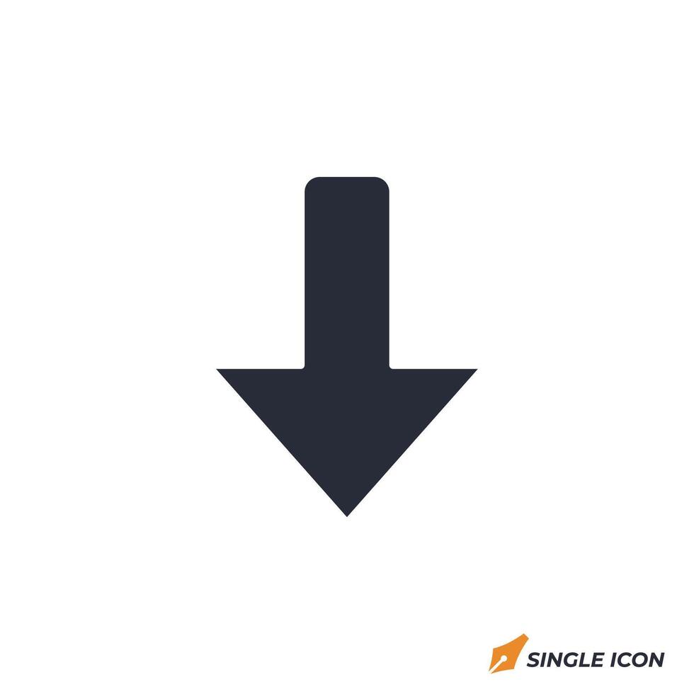 Down Arrow icon illustration. Down Arrow symbol isolated on white background. vector