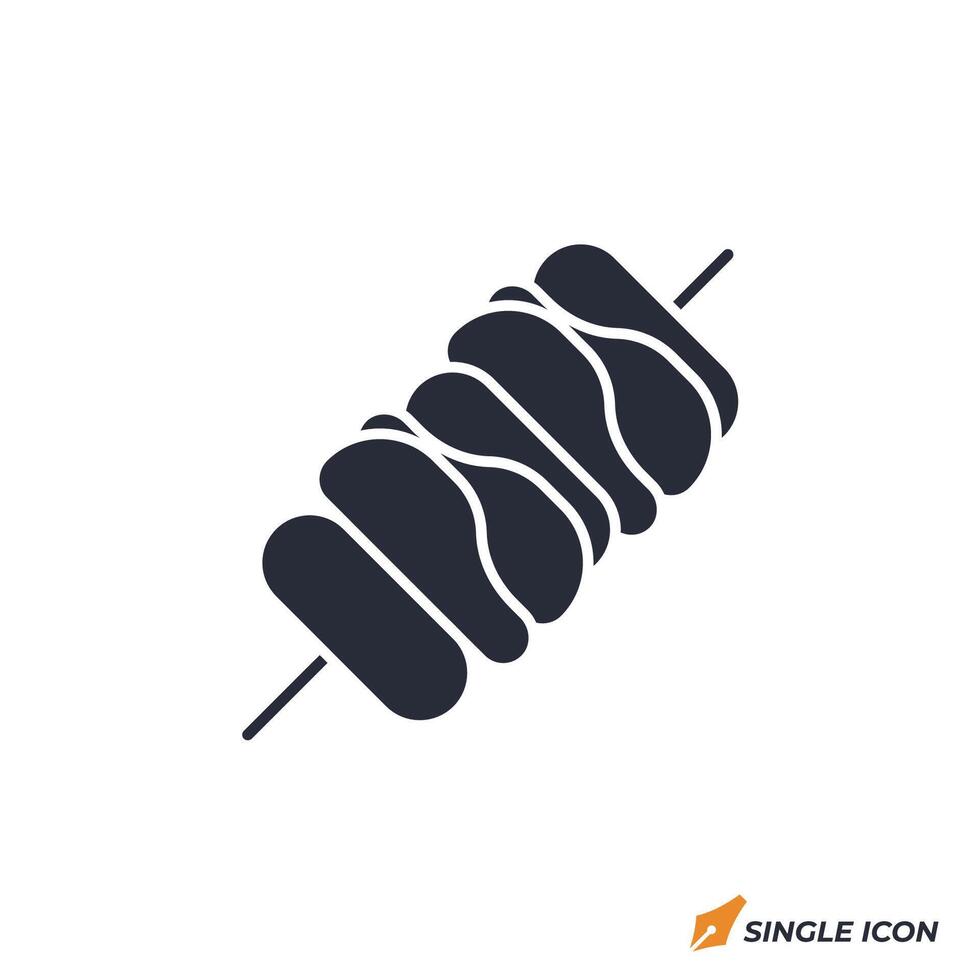 Kebab icon illustration. Kebab symbol isolated on white background vector