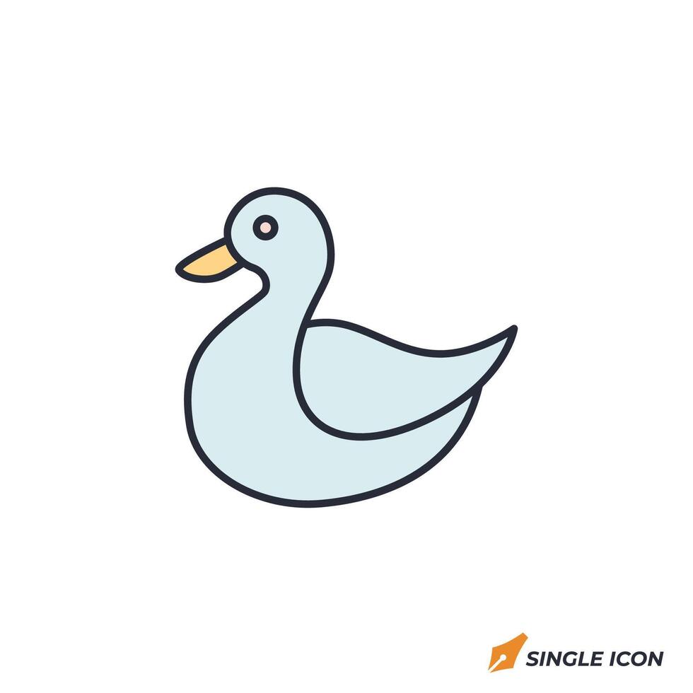 duck icon illustration. duck symbol isolated on white background vector