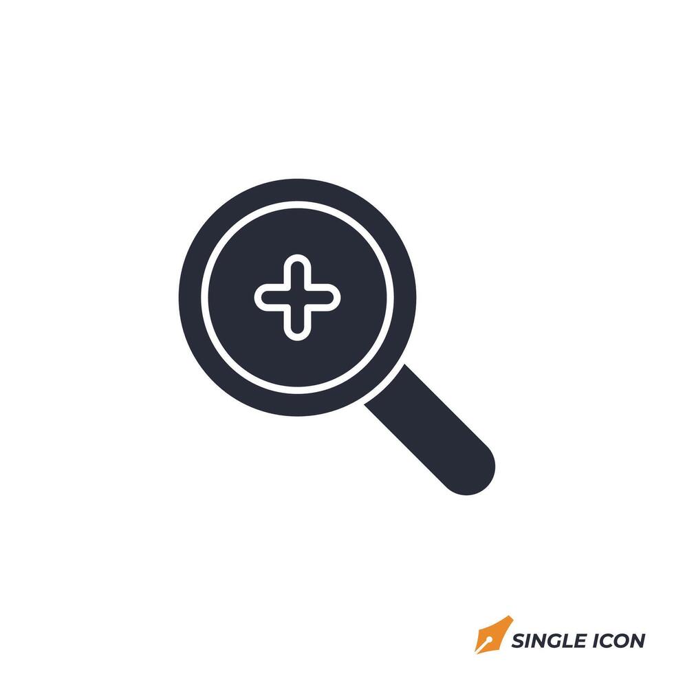 Zoom In icon illustration. Zoom In symbol isolated on white background. vector