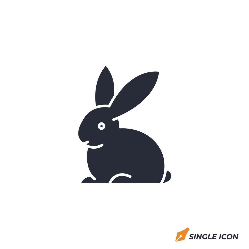 rabbit icon illustration. rabbit symbol isolated on white background vector