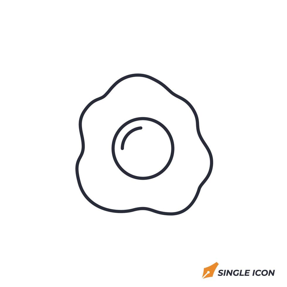 fried egg icon illustration. fried egg symbol isolated on white background vector