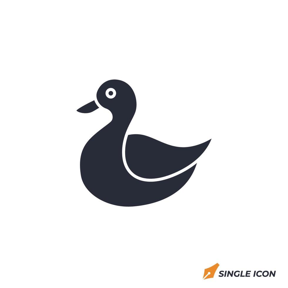 duck icon illustration. duck symbol isolated on white background vector