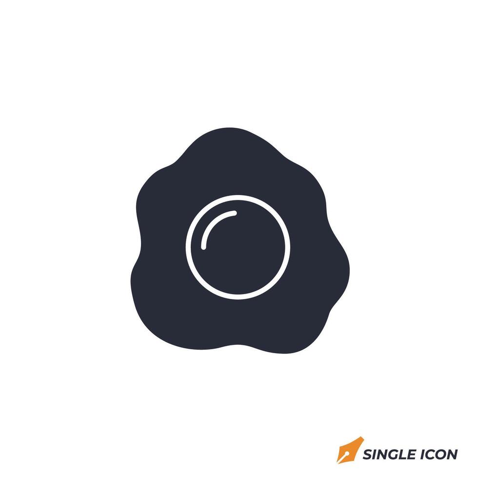 fried egg icon illustration. fried egg symbol isolated on white background vector