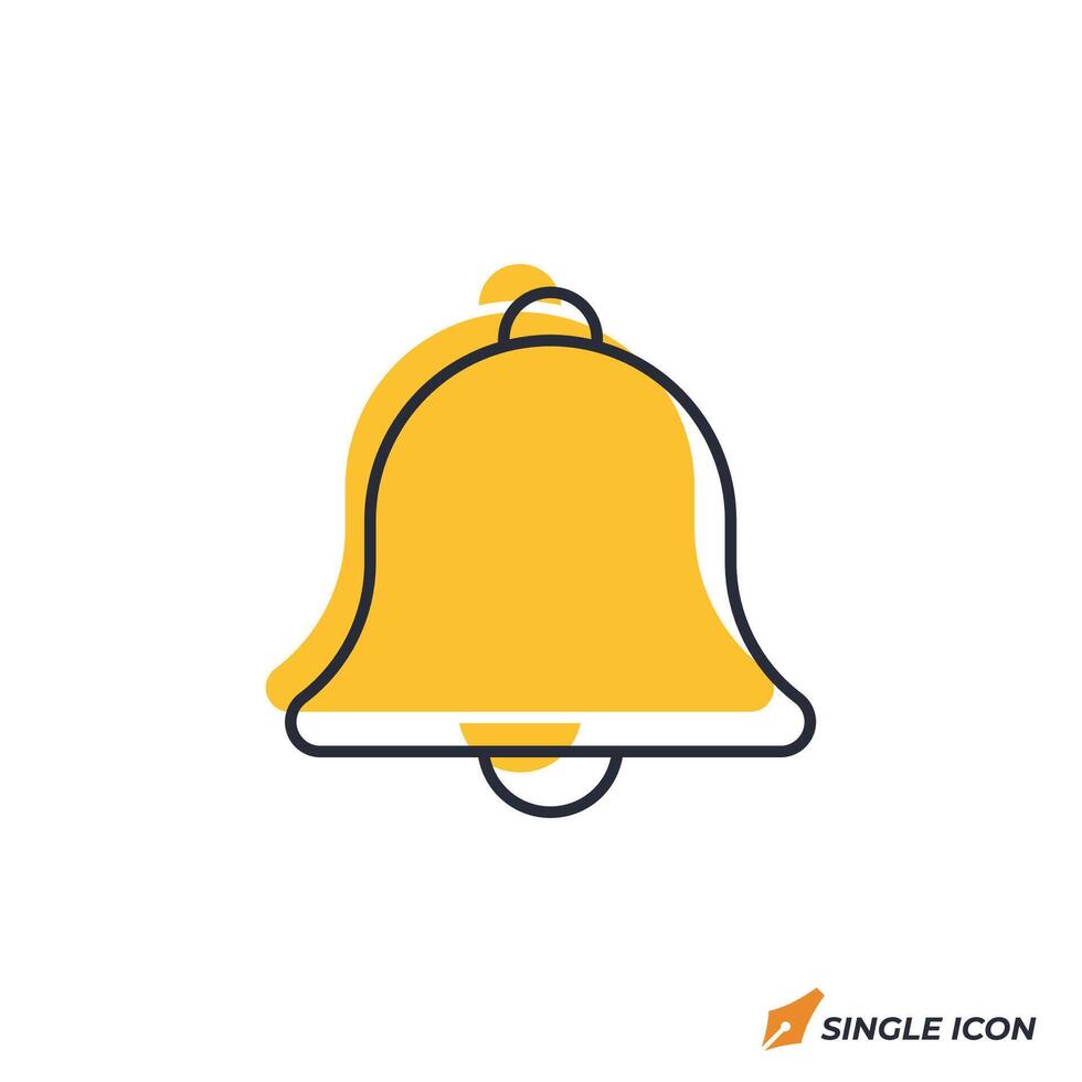 Bell icon illustration. Bell symbol isolated on white background. vector